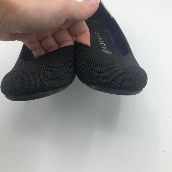 Rothy Retired White Trim Black Knit Round Toe 7‎ Discontinued Style Recycled - Picture 2 of 6